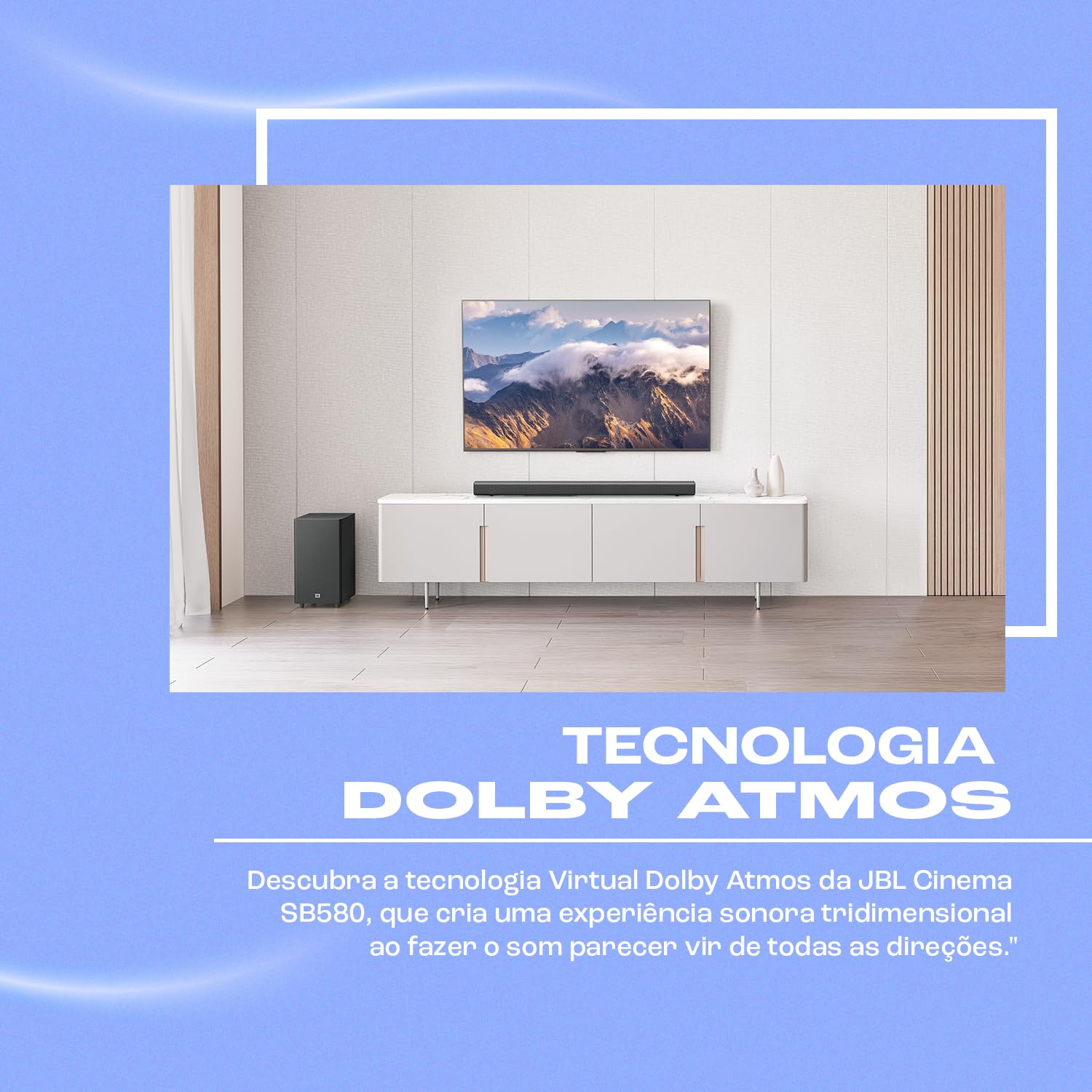 JBL, Soundbar, Cinema SB580, 3.1 Canais, Dolby Atmos, Subwoofer JBL, Soundbar, Cinema SB580, 3.1 Canais, Dolby Atmos, Subwoofer