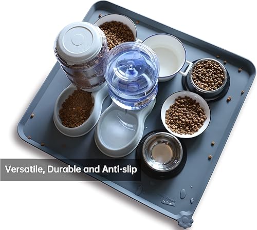 Miniatura 264 de Hoki Found - Bandeja de silicona para comida de mascotas , tapete mantel individual antideslizante para mascotas, tapete impermeable de alimentación