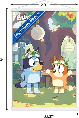 Miniatura 10 de Trends International Bluey - Póster de pared dúo, 22.375 x 34 pulgadas, paquete de impresión y colgador blanco