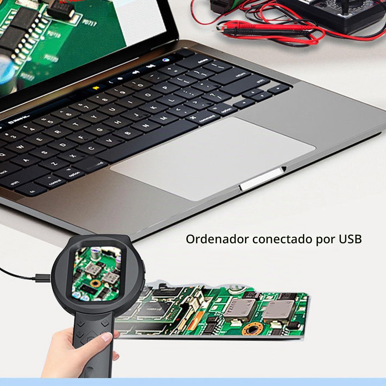 CCYLEZ Lupa de 1000x con Luz, Lupa Digital 1000x de Mano, 2.8in HD IPS Screen 12 Idiomas Admite 3 Fuentes de Luz, para Leer Joyas y Trabajo Cerrado