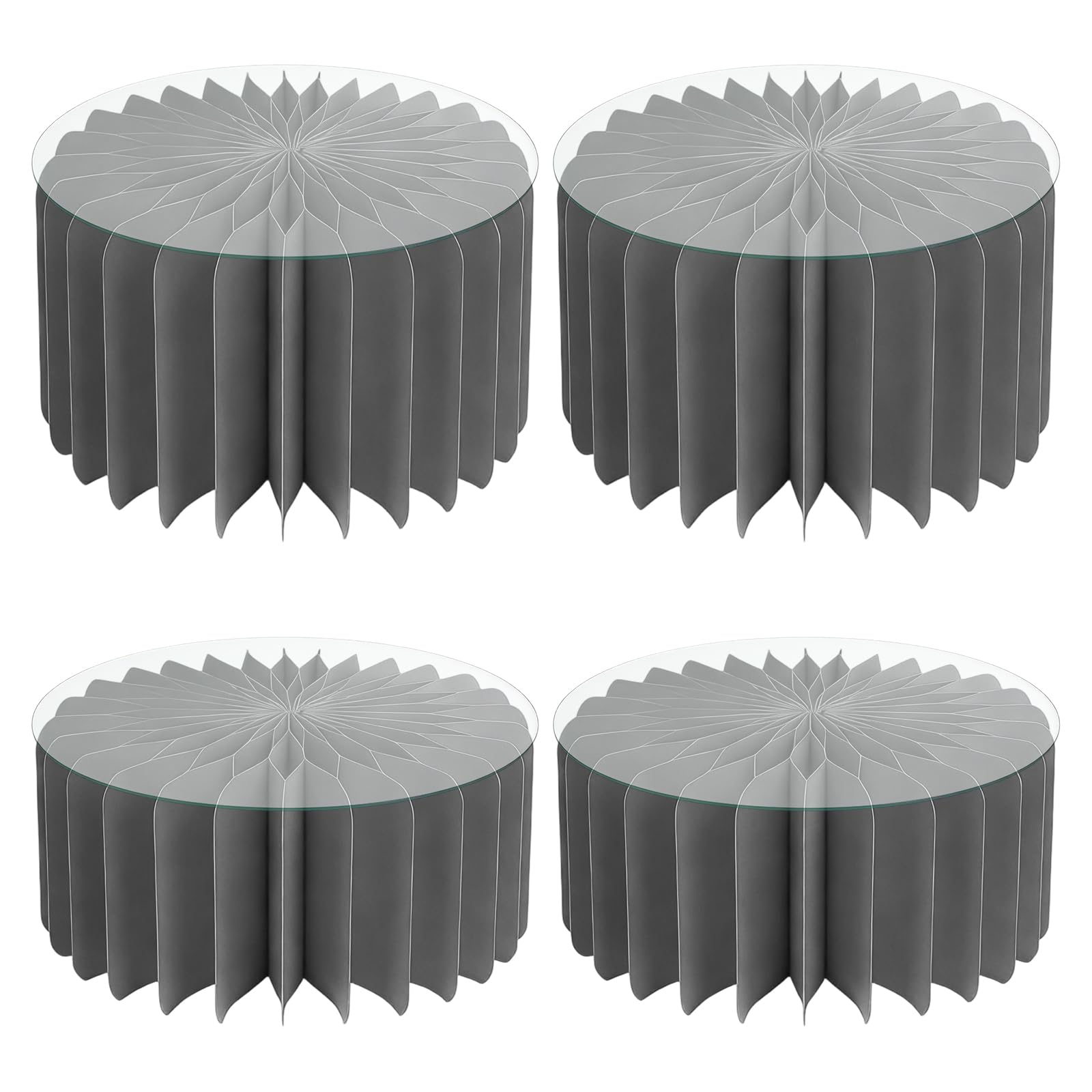 LUCKGONI Pack of 4 Foldable Paper Dessert Stands with Multiple Tiers Design for User Friendly Cake Display and Event Use