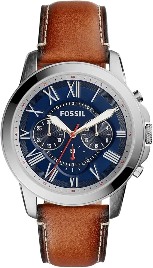 Fossil Montre Grant chronographe en cuir brun clair FS5210IE : Amazon.fr:  Montres