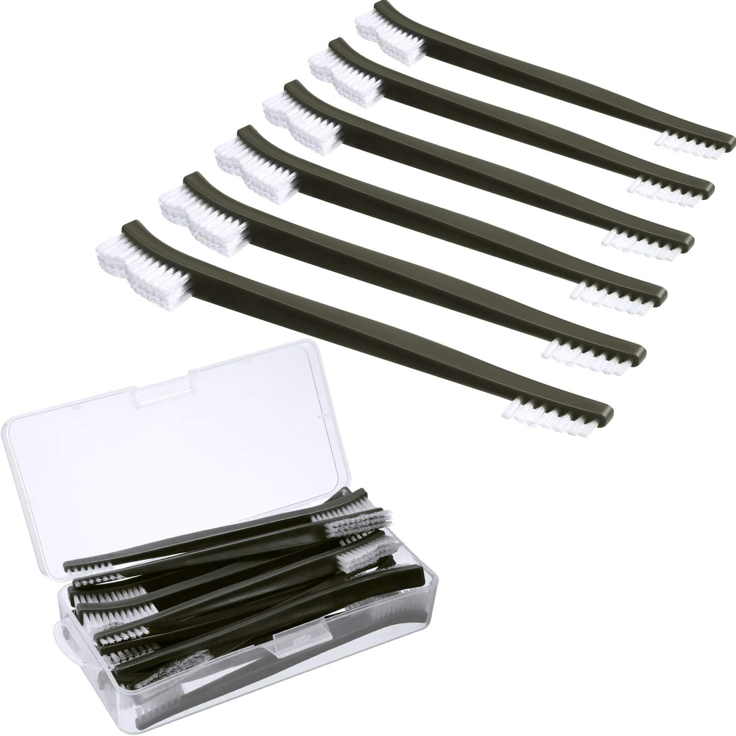 20 Packs Double-Ended Gun Cleaning Brushes 7 Inch Nylon All Purpose Cleaning Brush with Plastic Handle