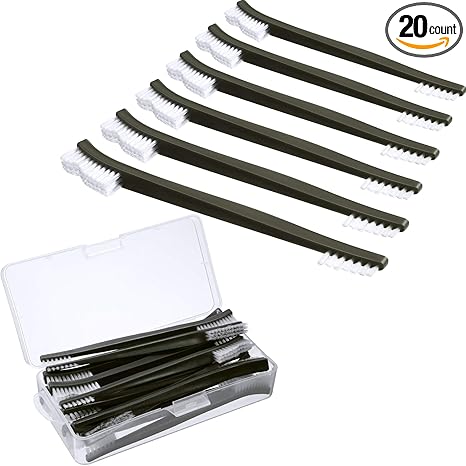 20 Packs Double-Ended Gun Cleaning Brushes 7 Inch Nylon All Purpose Cleaning Brush with Plastic Handle