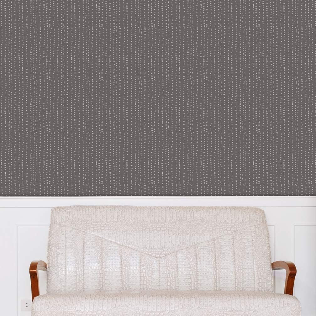 Flipside Grey Dots and Stripes Peel and Stick Removable Wallpaper - Each roll is 18 ft. Long x 18 in. Wide. - Safe for Walls - Easy to Apply & Easy to Remove