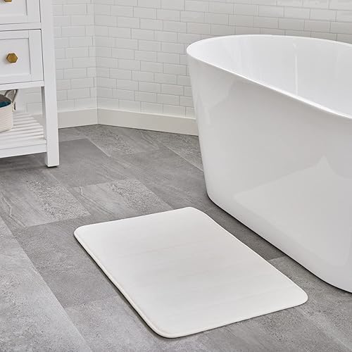 Miniatura 2 de Linenspa Tapete de baño de espuma viscoelástica, antideslizante, absorbente de agua, de secado rápido, lavable a máquina, tapete de baño para baño,