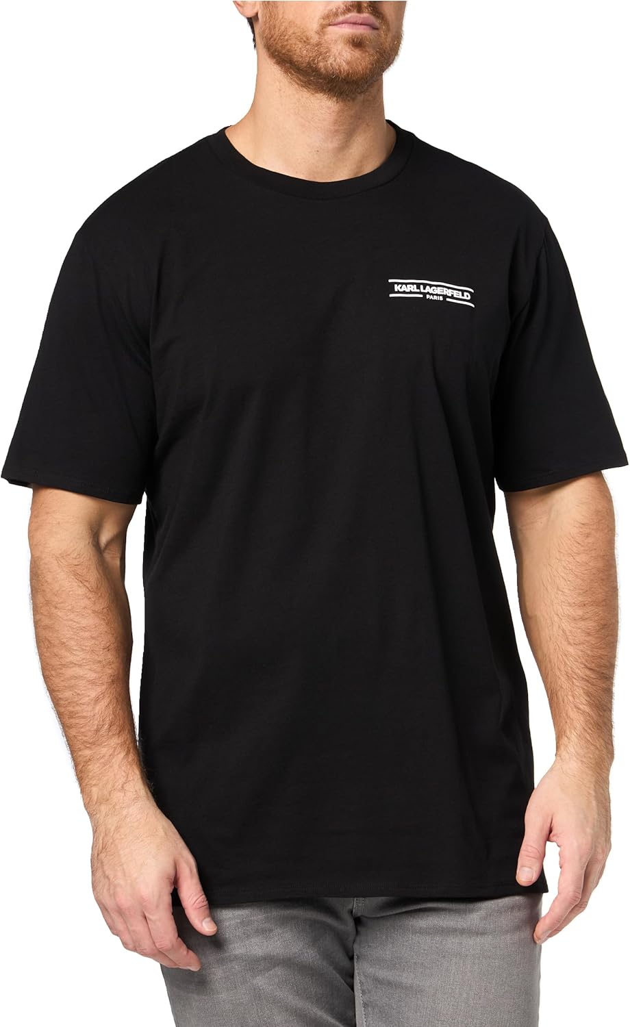 KARL LAGERFELD Mens Crewneck Short Sleeve Karl Logo Regular Fit T-Shirt