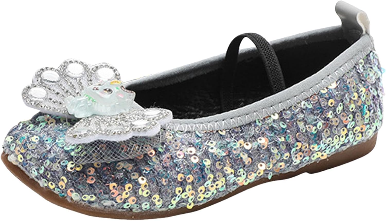 IWIHMIV Infant Girls Mary Jane Shoes Comfortable Lightweight Non Slip Soft Sole Flat Bow Princess Wedding Dress Shoes