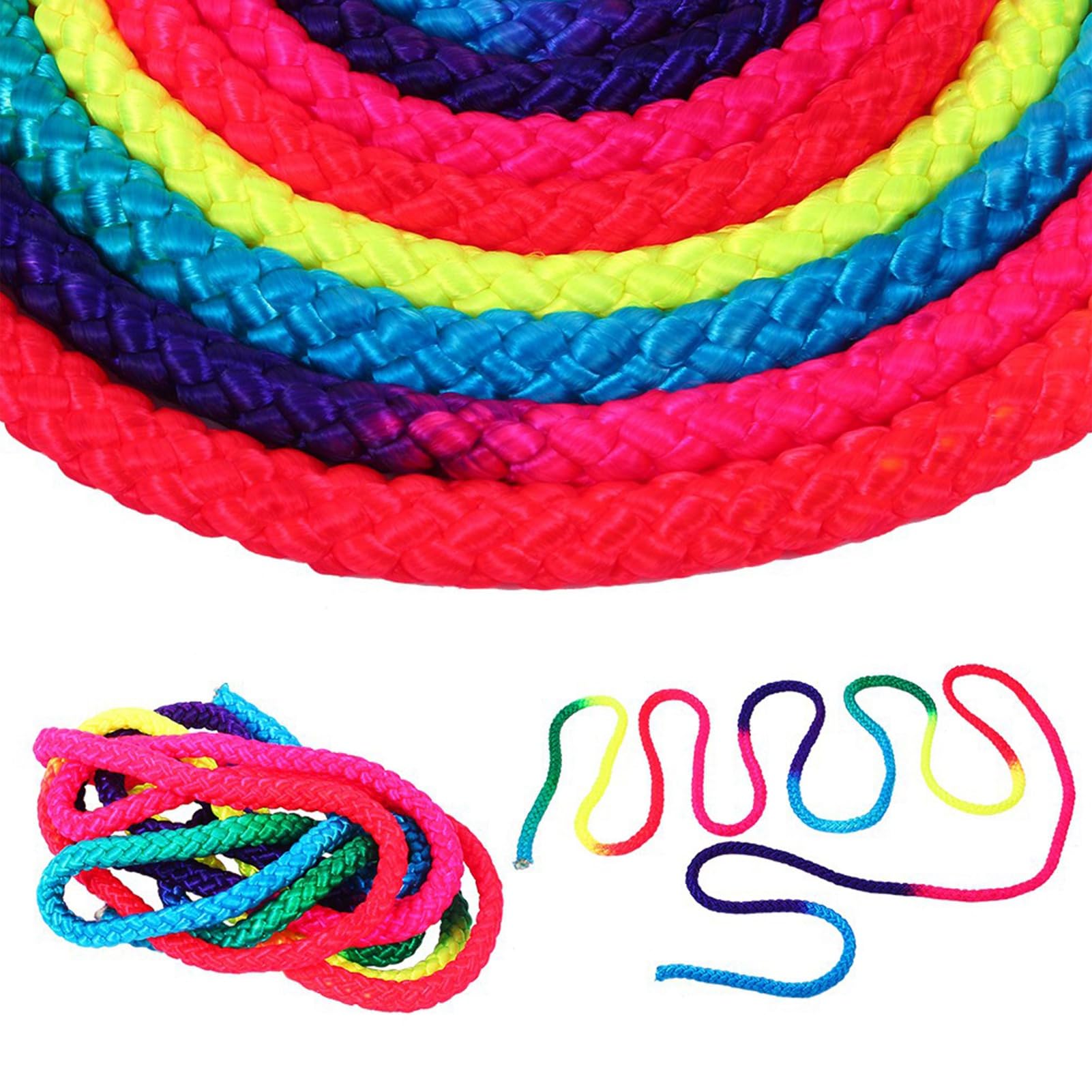Workout Rope, Training Rope Fitness Rope Multi Function Tension Rope Exercise Rope, Rainbow Color Gymnastics for Dance