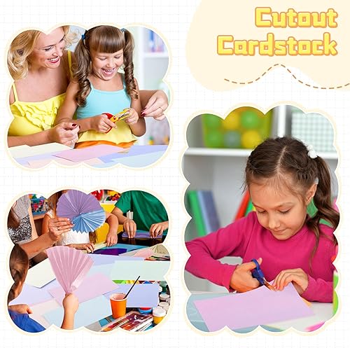 Vista 6 de Geyoga Kit de iniciación de 200 hojas de papel de cartulina de colores, 4 x 6 pulgadas, 190 GSM, papel de construcción grueso, colores surtidos