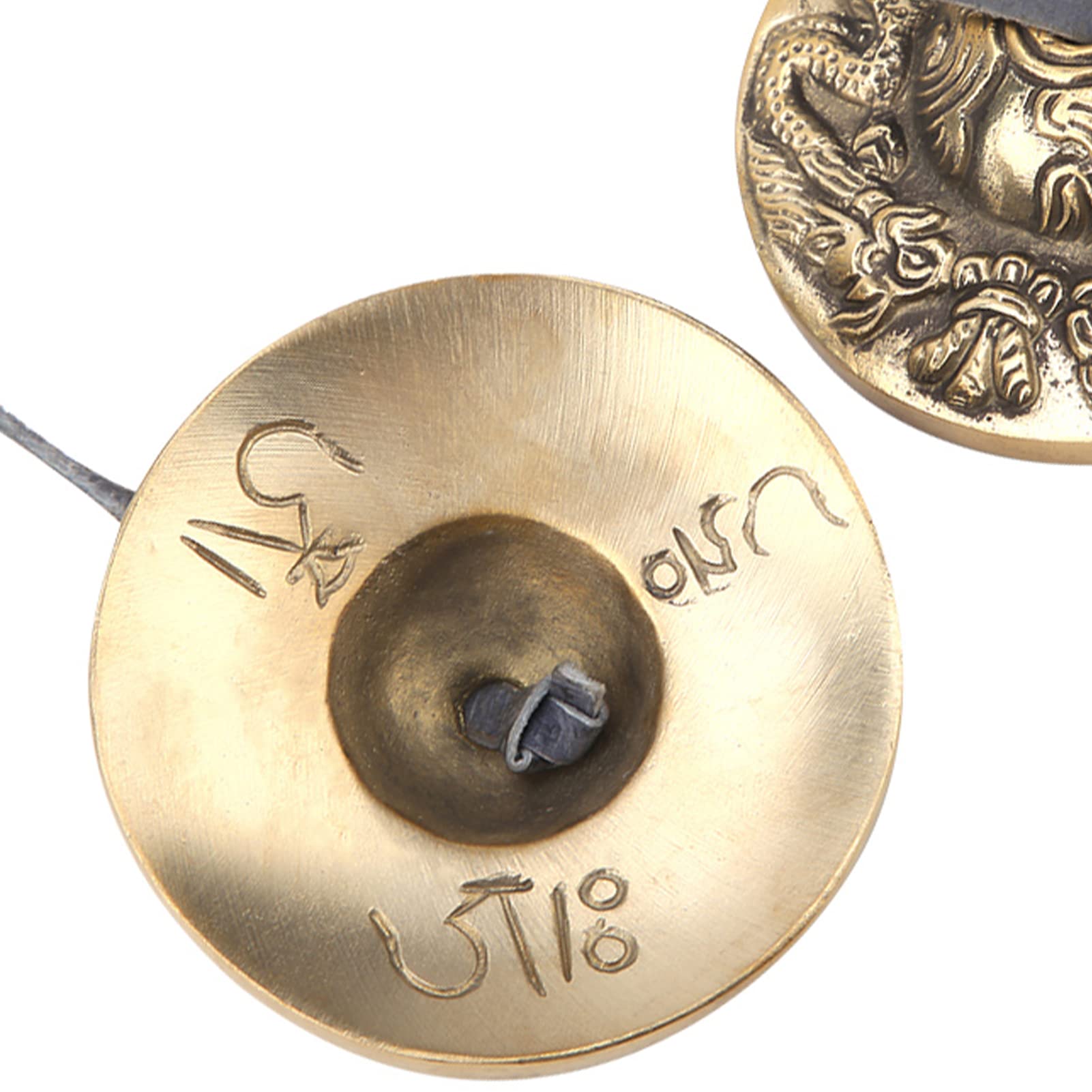 Cloche Tibétaine, Instruments de Percussion Bouddhistes Carillons Bouddhistes Tibétains Cloche Cymbales Tingsha pour Méditation Yoga Pratique Zen Thérapie par le Son Guérison(Motif double dragon)