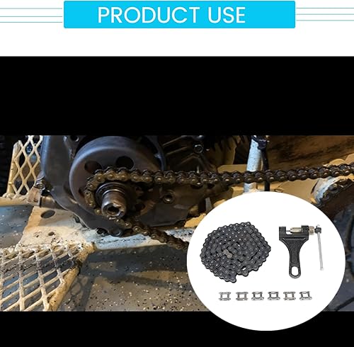 Miniatura 2 de Cadena negra 420 102 eslabones con disyuntor de cadena compatible con Coleman BT200X CT200U Trail 200 CT200U Baja 196cc 6.5hp Mini Bike Scooter