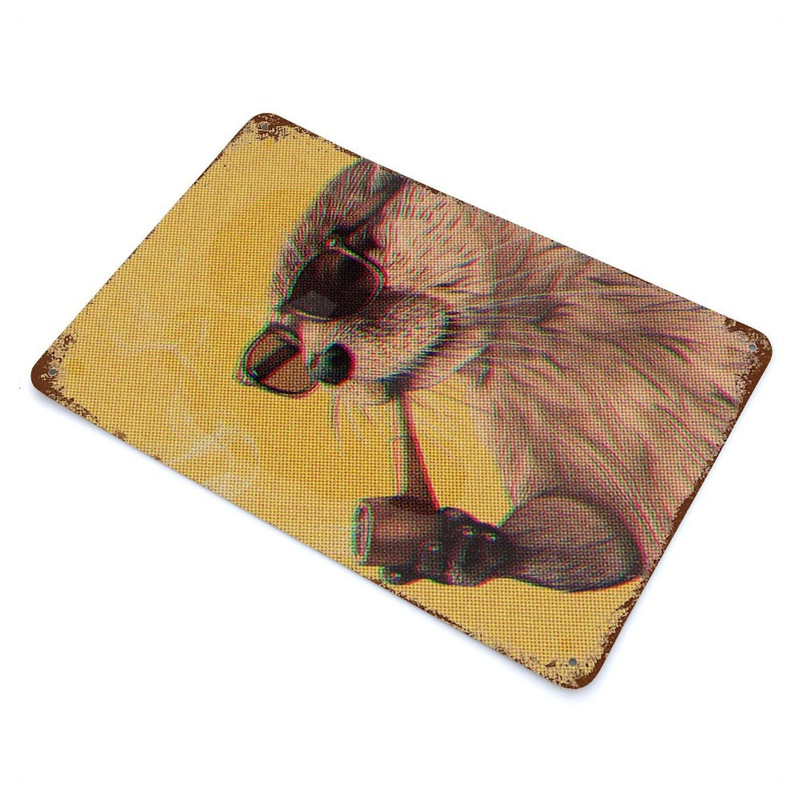 Rust Effect Tin Sign Otter Smokes 11.8"x7.9", Vintage Wall Decor for Basement, Hobby Room And Garage Decor