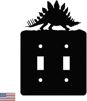 Vista 4 de Cubierta de Interruptor de Luz de Acero Americano, Cubierta de Enchufe con Decoración de Dinosaurio, Cuerpo de Tiranosaurio T-Rex, Interruptor