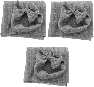 Toddmomy 3 Conjuntos De Terno De Laço Para Recém-Nascidos Pano De Embrulho Colorido Anti-Sobressalto Pano De Embrulho Cinza Bebê Poliéster Europeu E Americano Adereços
