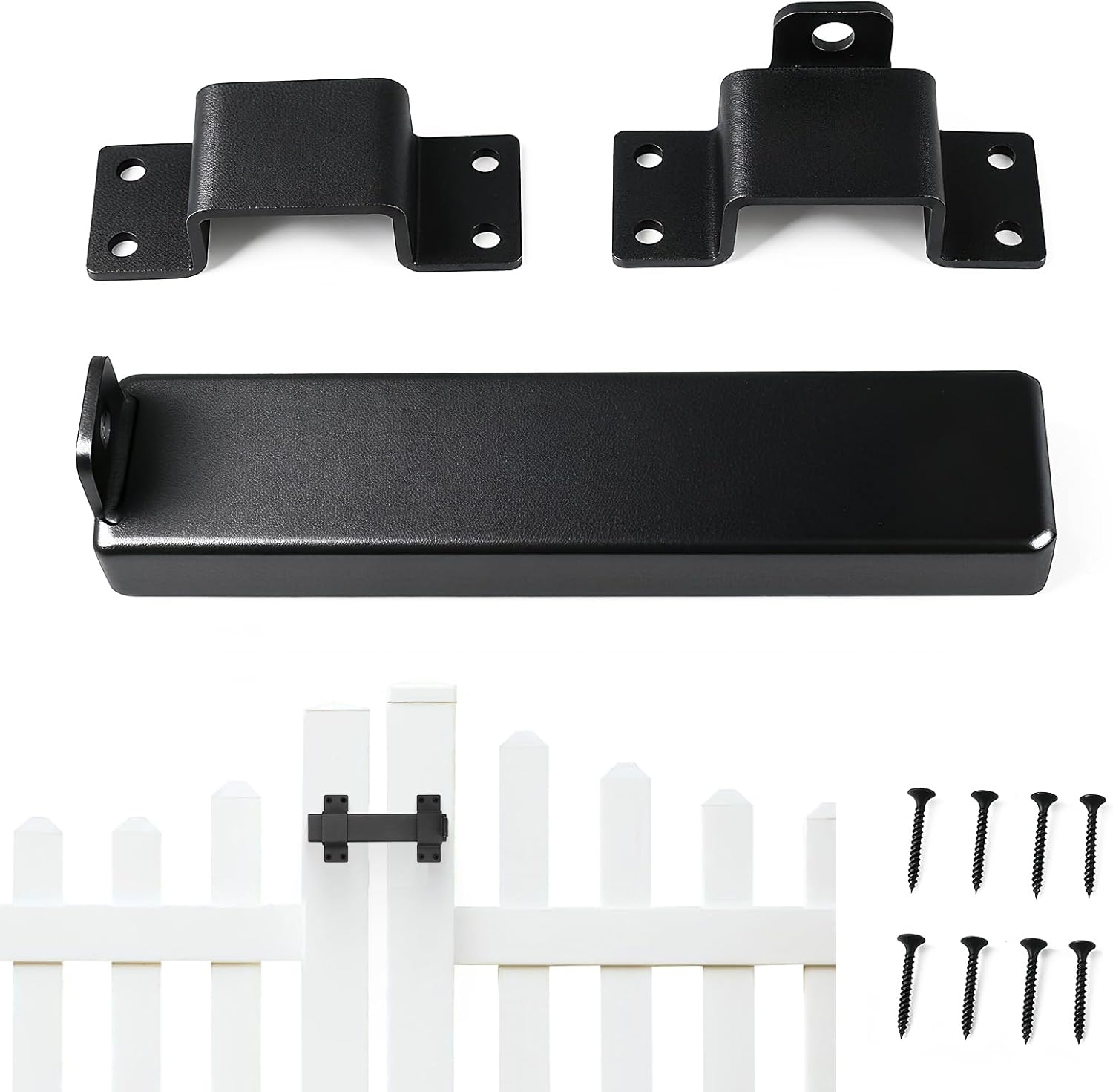 7.5"Heavy Duty Gate Latch for Wooden Fence,Gate Locks for Outdoor Fence, Adjustable Door Lock Latch with Padlock Hole, Fit for Barn, Shed, Courtyard, Interior & Outdoor Doors