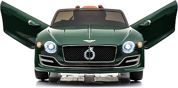 Rock Wheels Licensed Bentley EXP12 Kids Ride on Toy Car, 12V Battery Powered Children Electric 4 Wheels w/ Parent Remote Control, Foot Pedal, 2 Speeds, Music, Aux, LED Headlights Green