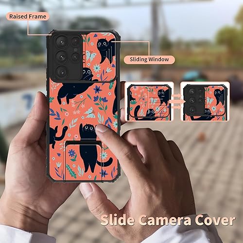 Miniatura 4 de Funda de teléfono para Samsung Galaxy S23 Ultra con funda para cámara deslizante, doble capa a prueba de golpes, TPU para hombres y mujeres, con