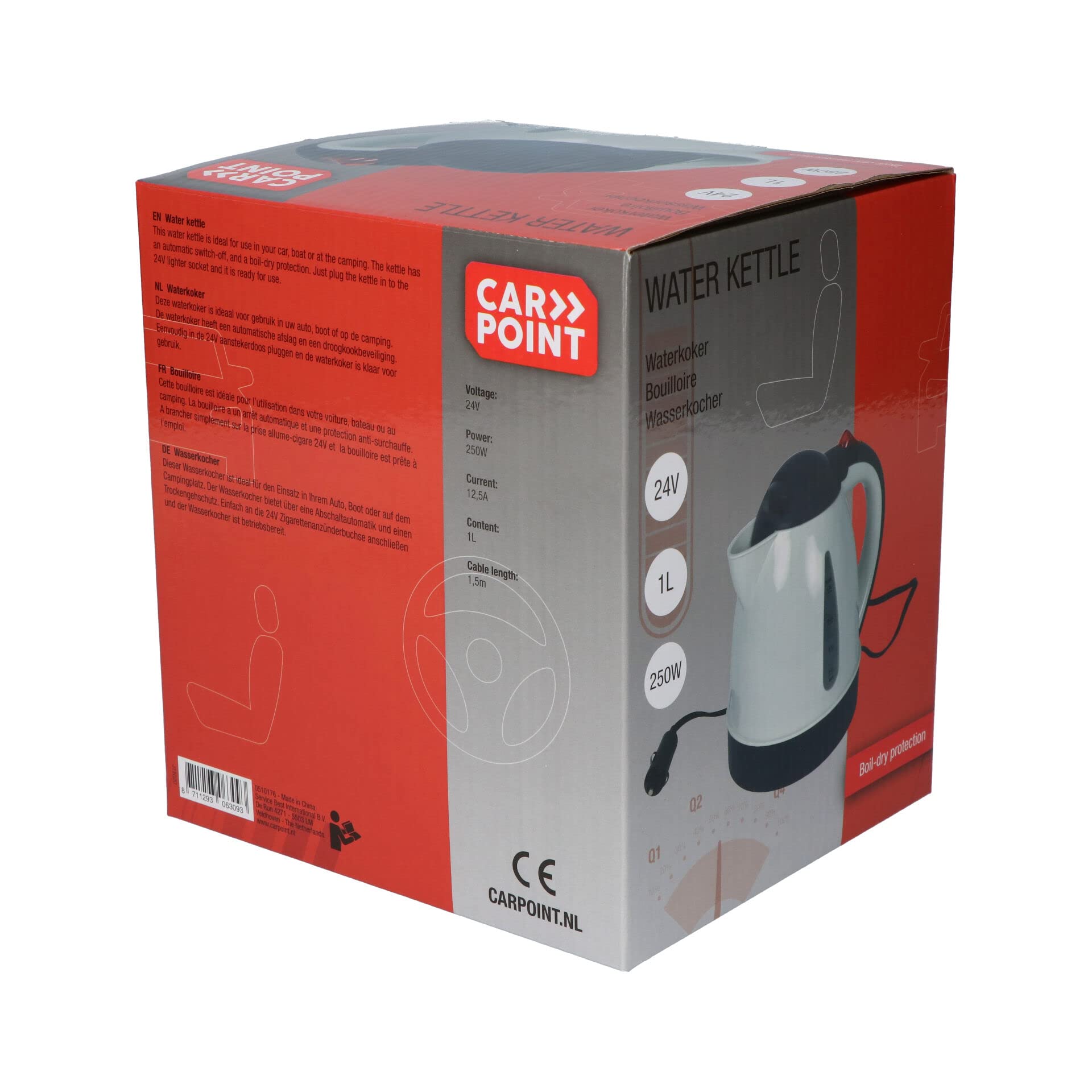 CARPOINT 0510176 Hervidor de agua para coche 1L