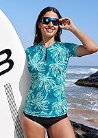 Vista 118 de BesserBay Women’s Rash Guard Shirt UPF 50+ Half Zip Short Sleeve Quick Dry Swim Shirt Swimsuit Tops