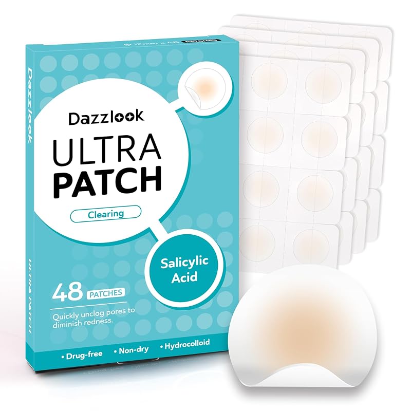 Adesivos hidrocoloides para cuidados localizados com ácido salicílico Dazzlook, 48 unidades, 12 mm