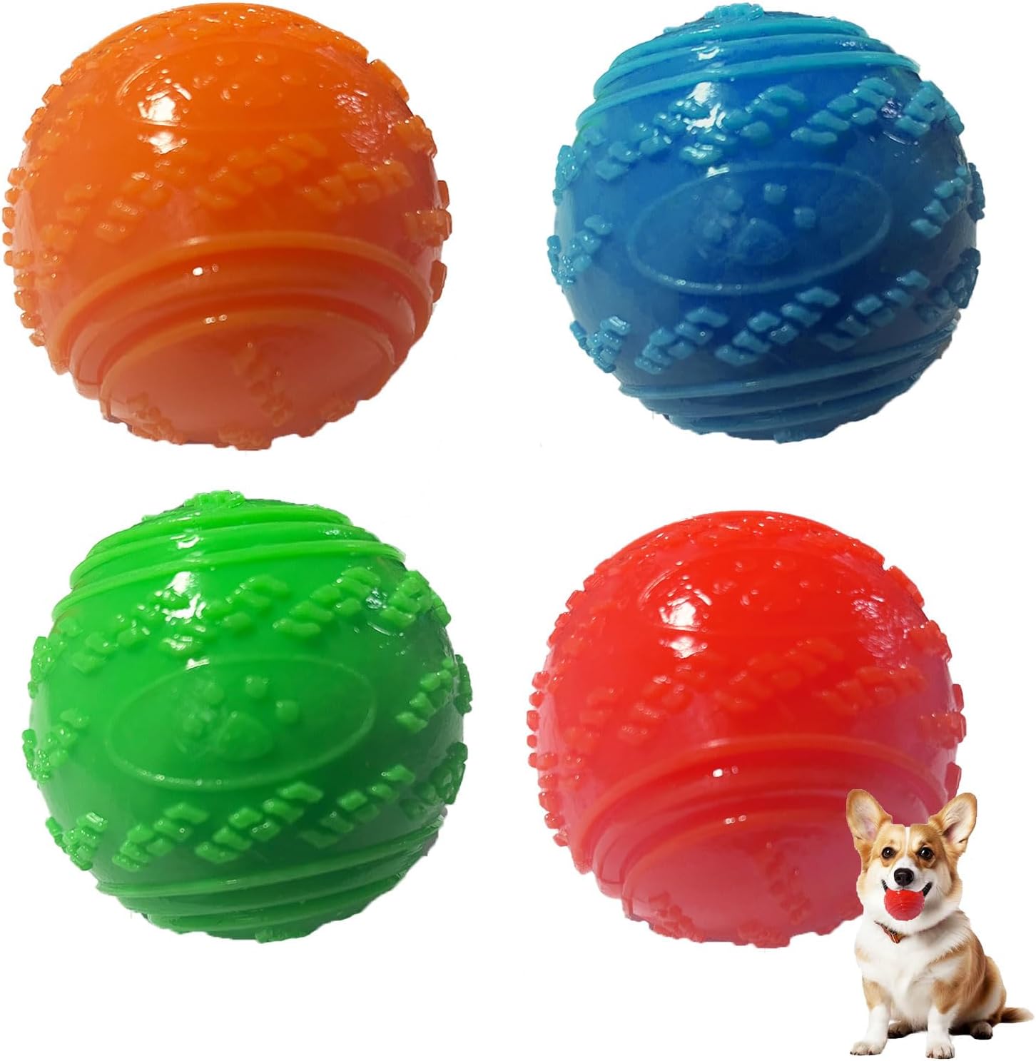 AYR 6Pcs Squeaky Dog Ball, Dog Toys Teeth Cleaning Puppy Chew Toys Pet