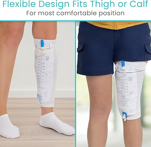 Miniatura 8 de Vive Soporte para bolsa de pierna de catéter para hombres y mujeres (paquete de 2)  Soporte y funda para bolsa de catéter de nefrostomía y Foley