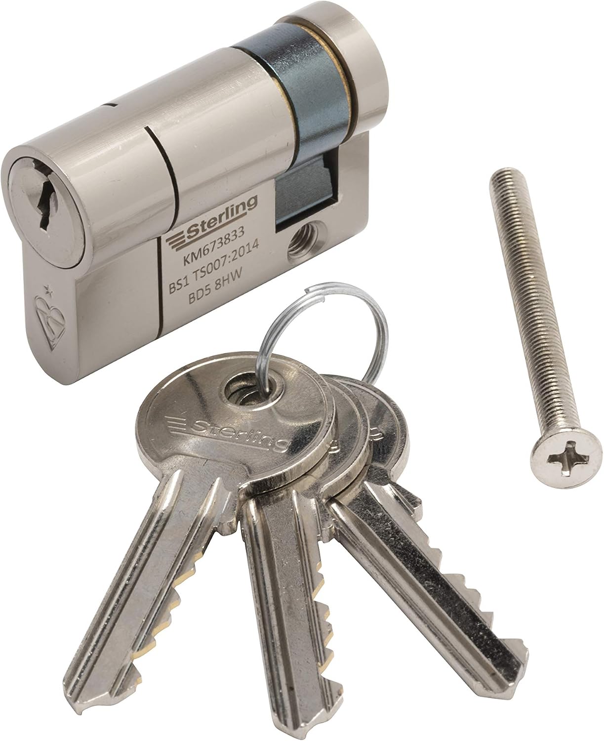 Sterling BS1 ESN1130 Enhanced Police Approved Secured by Design Euro Door Cylinder, Satin Nickle, 11x30mm (41mm) - Image 3