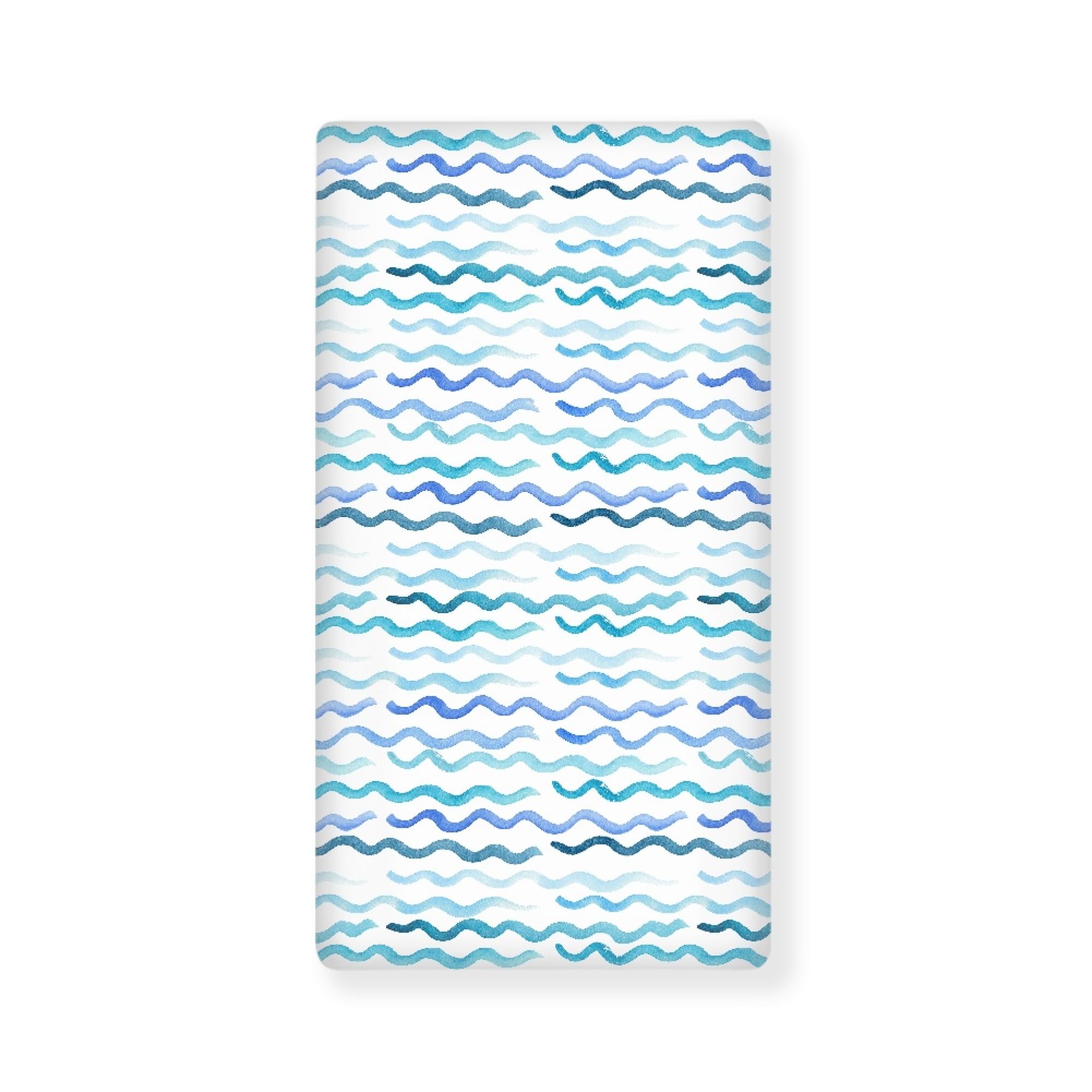 JEPFEIXIA Blue Wave Fitted Crib Sheet for Boys Girls Nautical Pastel Colored Ocean Sea Waves Baby Sheet for Standard Crib and Toddler Cute Curve Nursery Bed Mattress Sheets 28