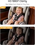 Babyvue USB Caméra de voiture pour bébé: HD 1080P Facile d'installation Siège auto arrière face moniteur pour bébé avec vision claire de nuit pour les nouveaux parents enfants, 360 Degré Rotation de la caméra du siège arrière