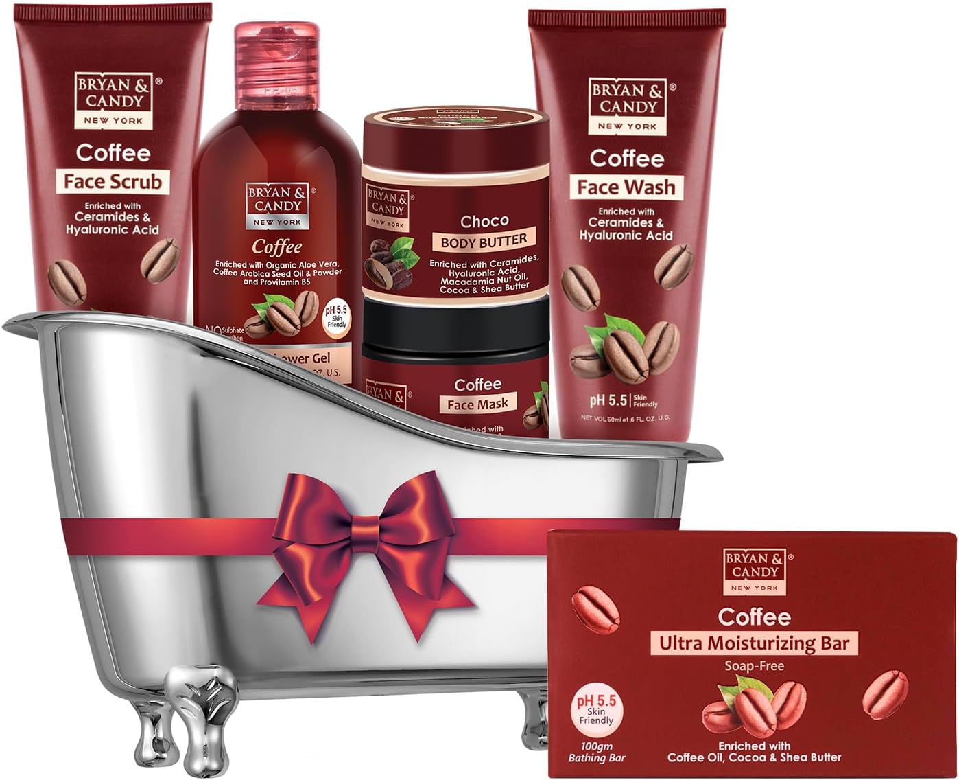 Bryan & Candy Coffee Bath Kit Collection Women's Day Gift Set For Women and Men | Complete Home Spa Experience |Ph5.5 Skin Friendly | Vegan