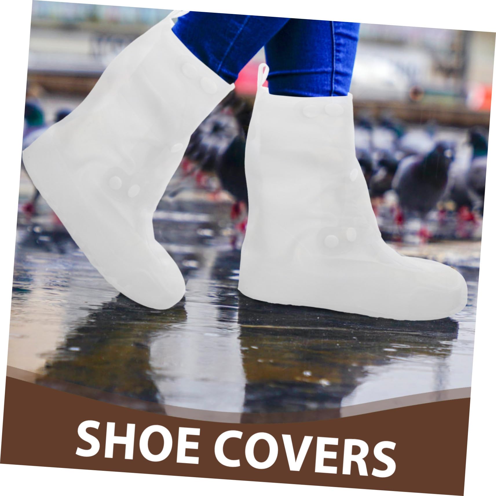 2 pares Fundas Impermeables para Zapatos Antideslizantes y Resistentes Cubre Calzado Reutilizable para Lluvia Viajes y Ciclismo Talla PVC Grueso y Plegable para Adultos Unisex