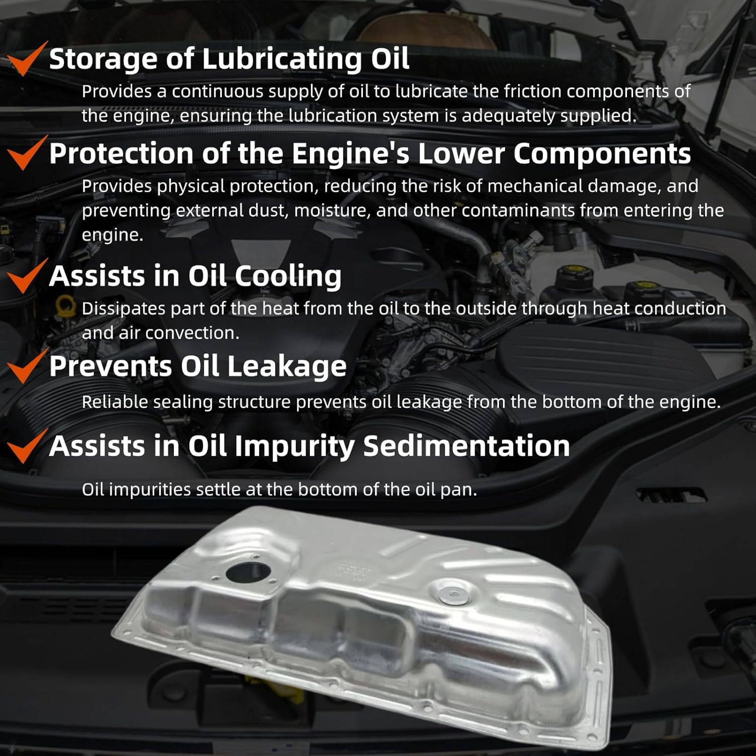 06M103602P Engine Oil Pan Sump Tray Compatible with VW Touareg Audi S4 S5/Sportback A7 Sportback/S7 Sportback/S7 A8 Q8 Q7 RS4 RS5/Sportback Porsche Macan Cayenne