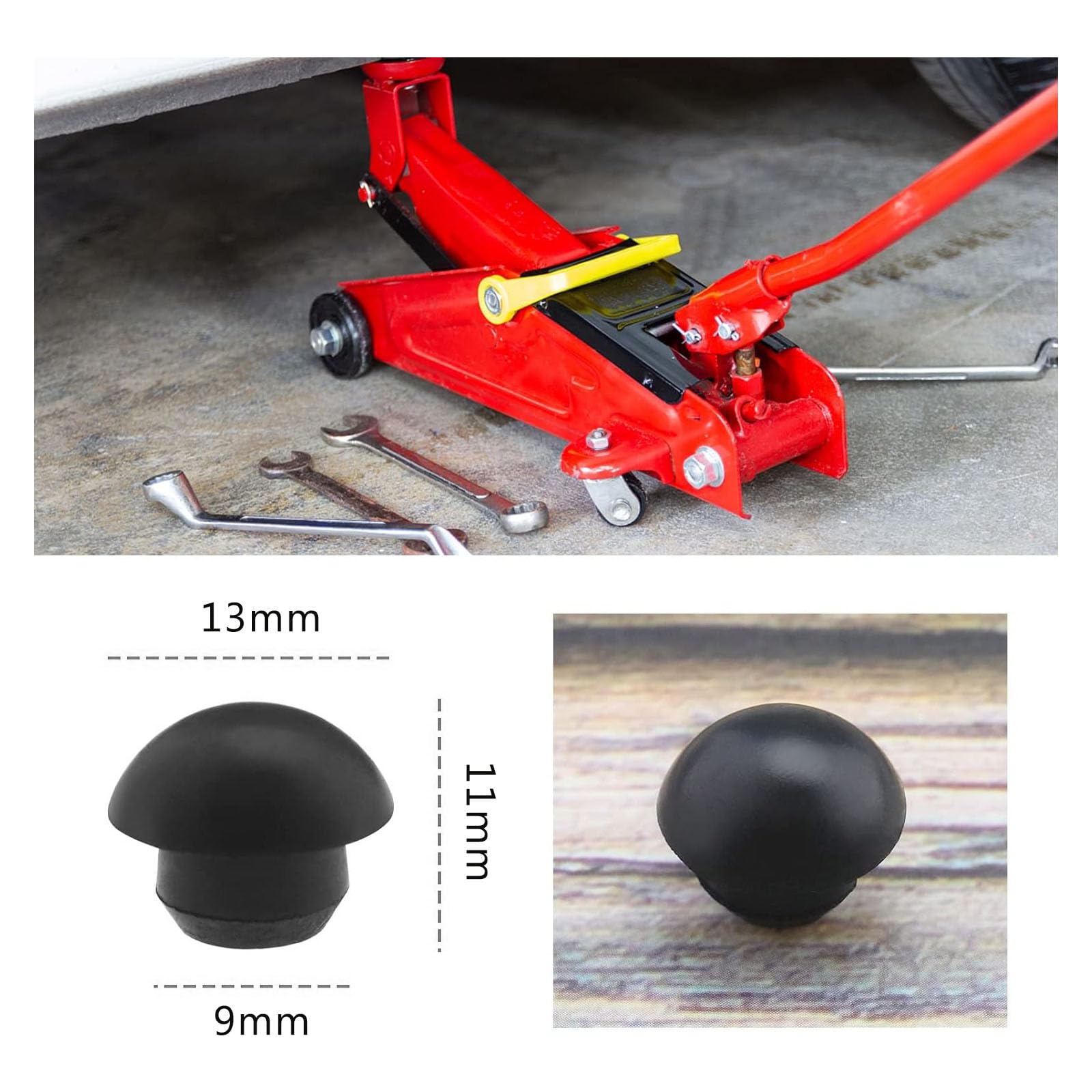 Image secondaire de CLKE Bouchon pour Cric Hydraulique Universel 9mm - Bouchon d'Etanchéité Caoutchouc Dôme, d'Huile Brancher - pour Cric Horizontal
