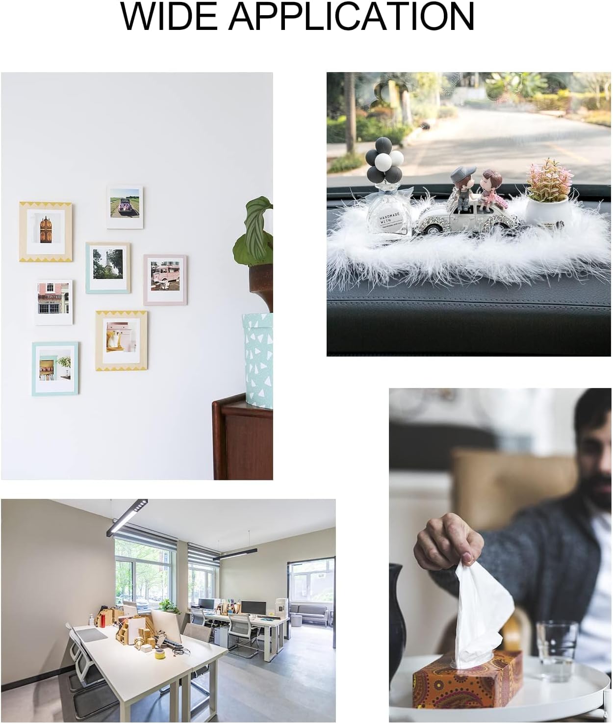 4x6 Inch Hook and Loop Strips, Heavy Duty Tape Strong Back 8 Sets, Industrial Strength Sticky Mounting Tape, Instead of Screws and Holes, Adhesive Fastener for Home Office Indoor Ourdoor Use - Image 6