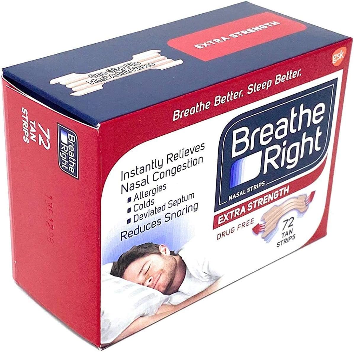 Breathe Right Extra Strength Tan | Breathe Right Breathe Right エクストラ鼻ストリップ 3Pack (Tan, 72 Count)