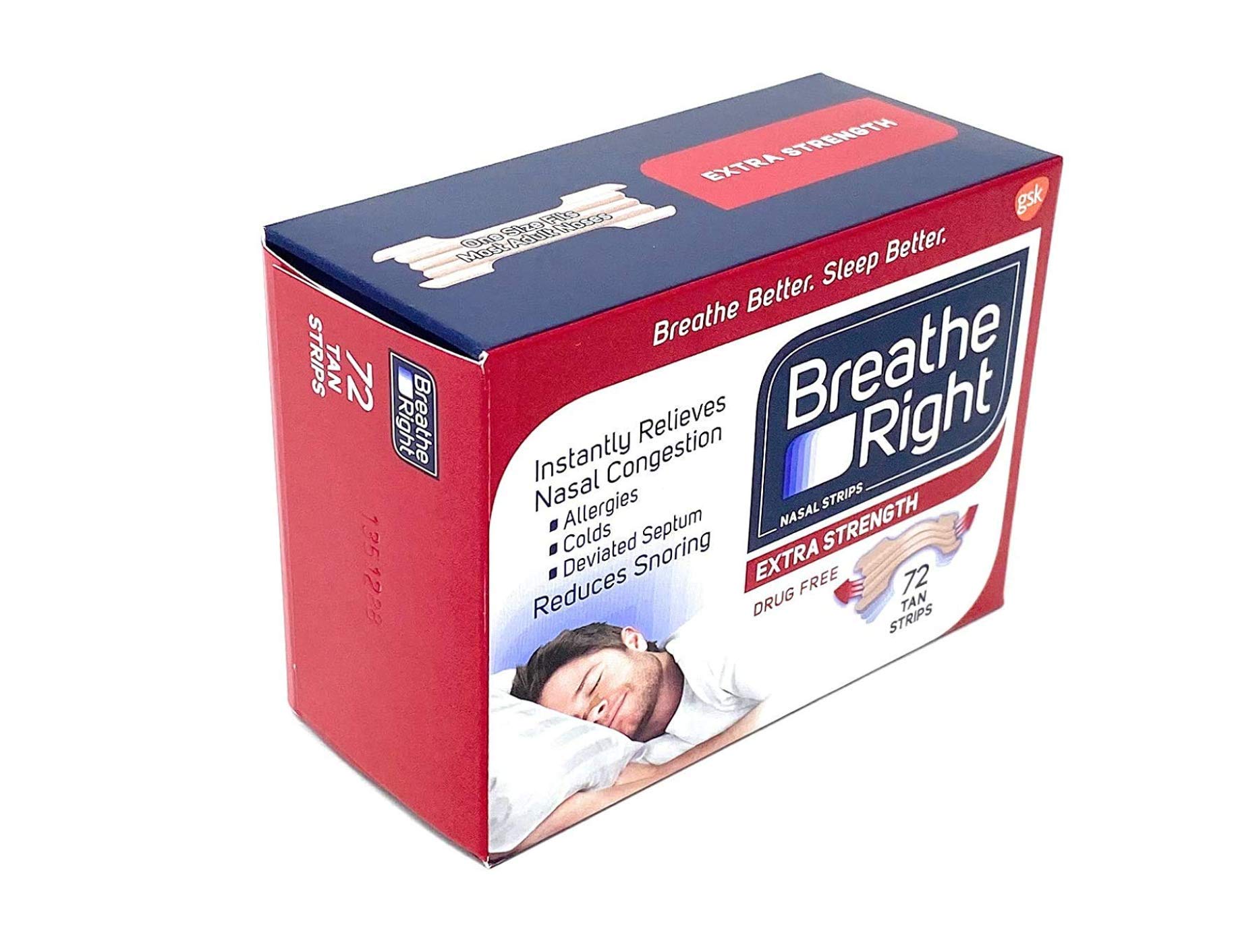 Breathe Right Extra Nasal Strips, 72 Count, 3 Pack