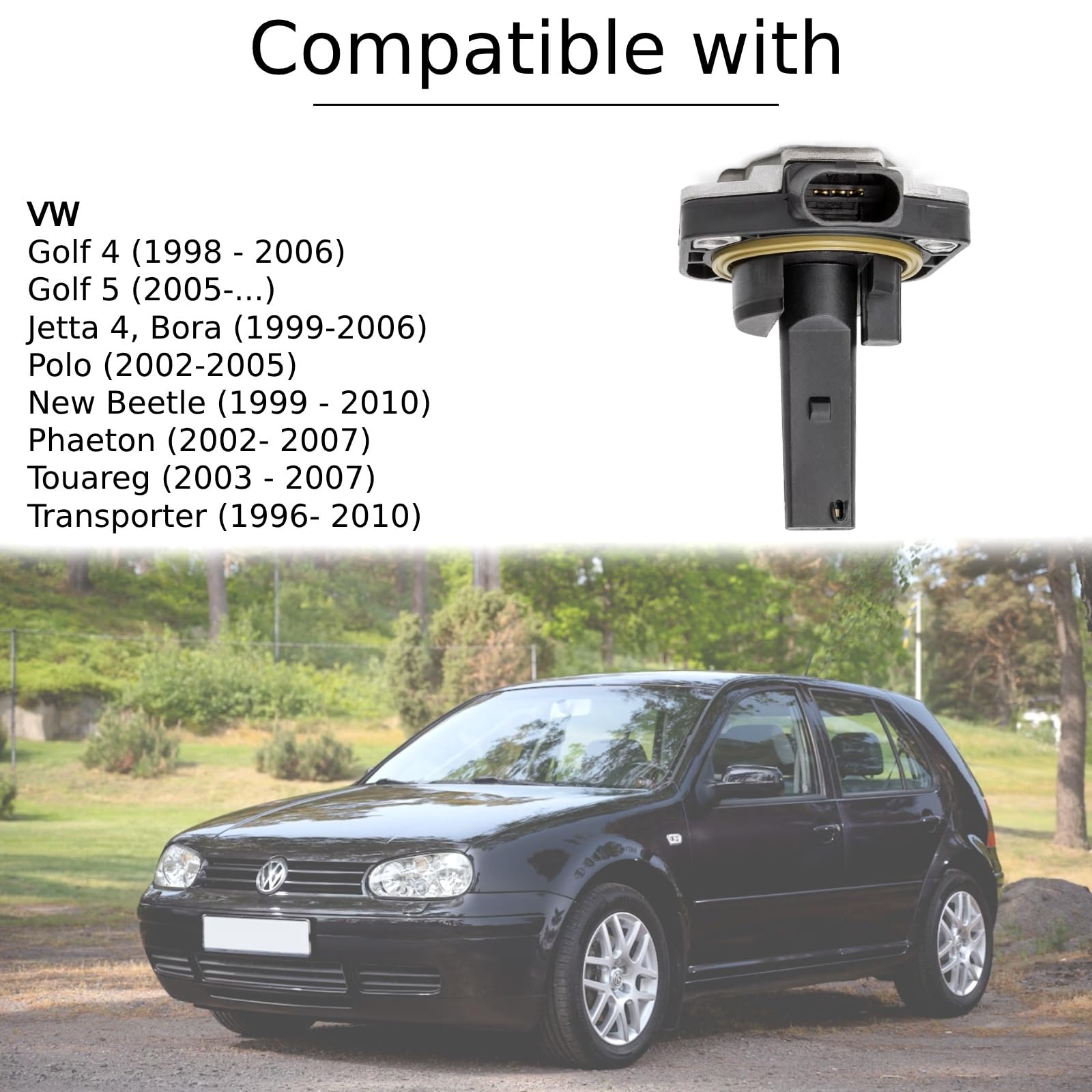 Twowinds - Sensore Livello Olio Motore 1J0907660B Compatibile con VW Golf, Polo, New Beetle, Bora, Jetta, Phaeton, Touareg, Transporter - Sensor Olio