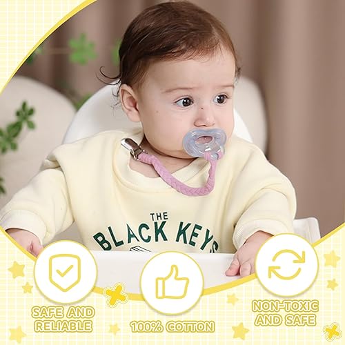 Miniatura 11 de 7 clips trenzados para chupete, clips para chupete para niños y niñas bebés, clip de soporte para chupete Transparente,Gris,Multi,Rosa-N,Verde