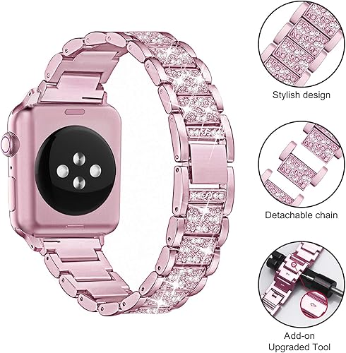Miniatura 9 de Mesime - Correa de repuesto para Apple Watch, de 1.49 pulgadas, 1.57 pulgadas, 1.65 pulgadas, 1.73 pulgadas, incluye protector de pantalla, correa