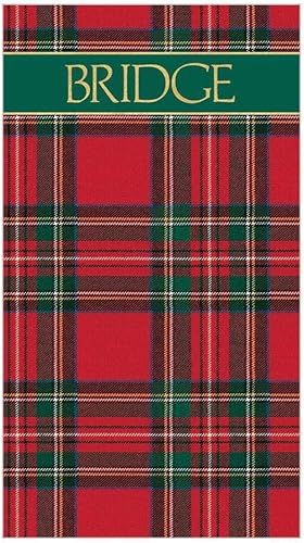 Caspari Cuadro de puntuación de naipes de Plaid Bridge - Tres almohadillas