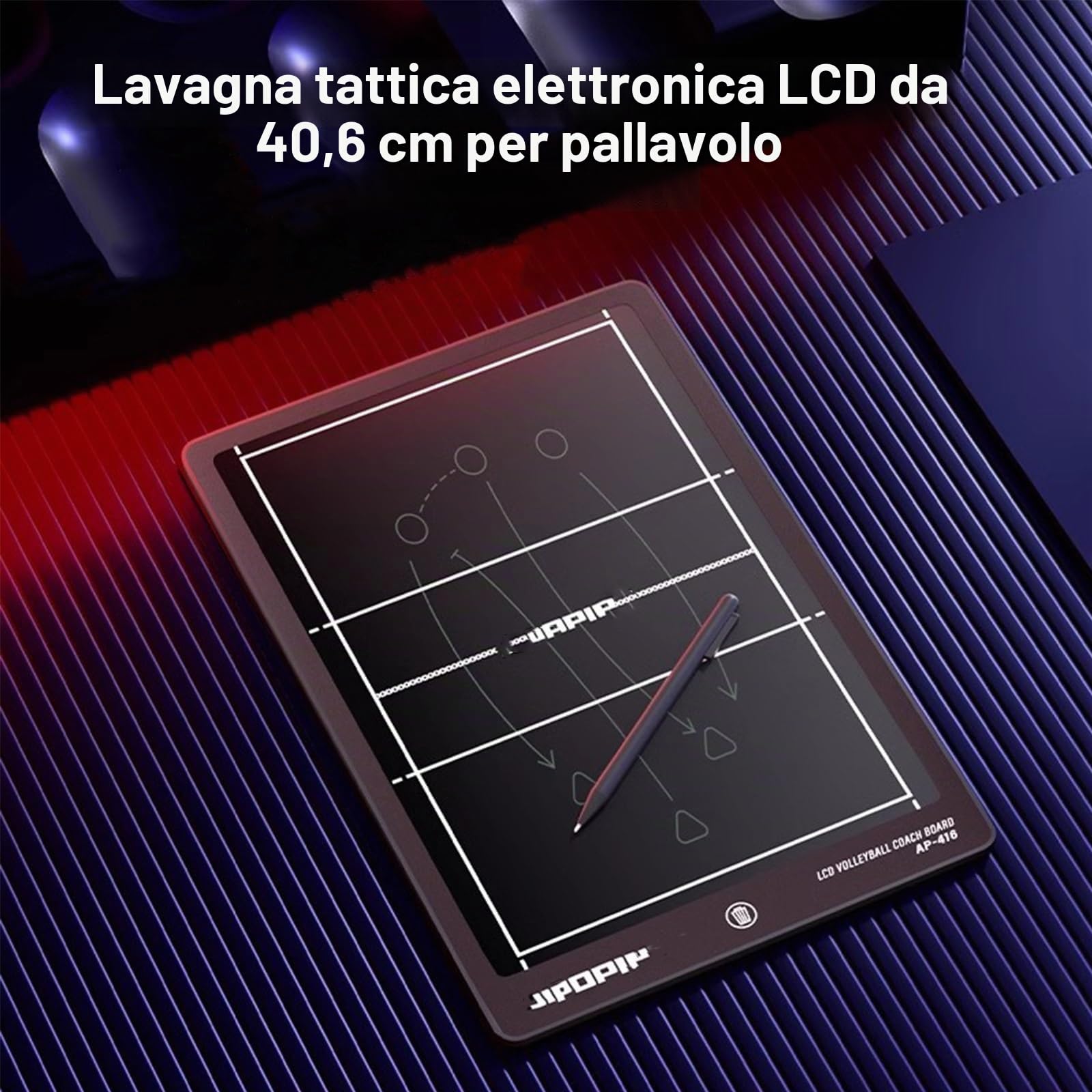 LCD Elettronica Lavagna Tattica Pallavolo, Lavagna da Allenamento,portablocco per Istruttore di Pallavolo, 16 Pollici Tavole per Allenatori con Penna,per Insegnare e Formazione