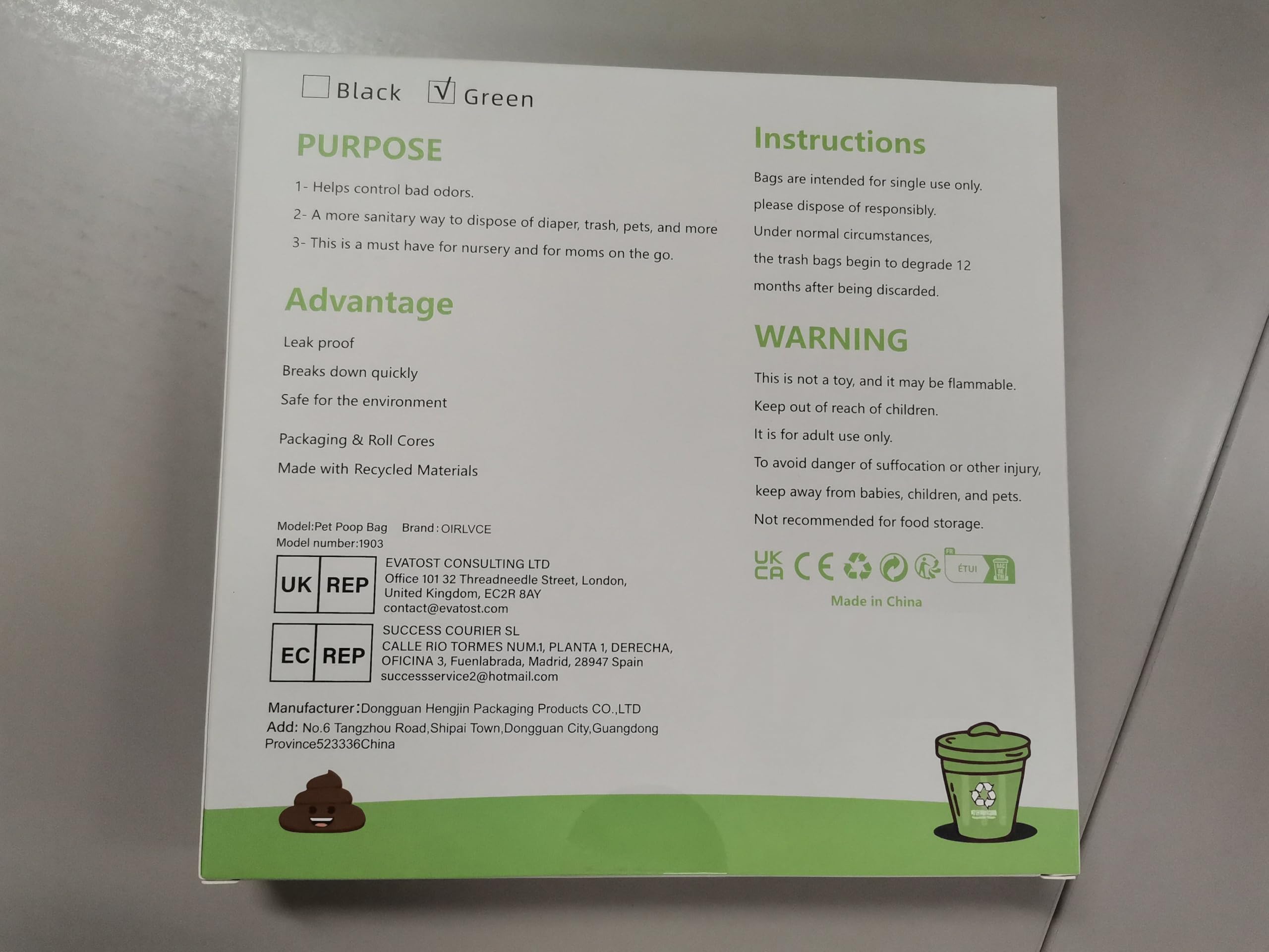 Dog Poo Bags 300 Pcs 20 Rolls Dog Poop Bags, Extra Thick Strong Leak Proof Dog Waste Bags, Green, 1 count (Pack of 300) - Image 3