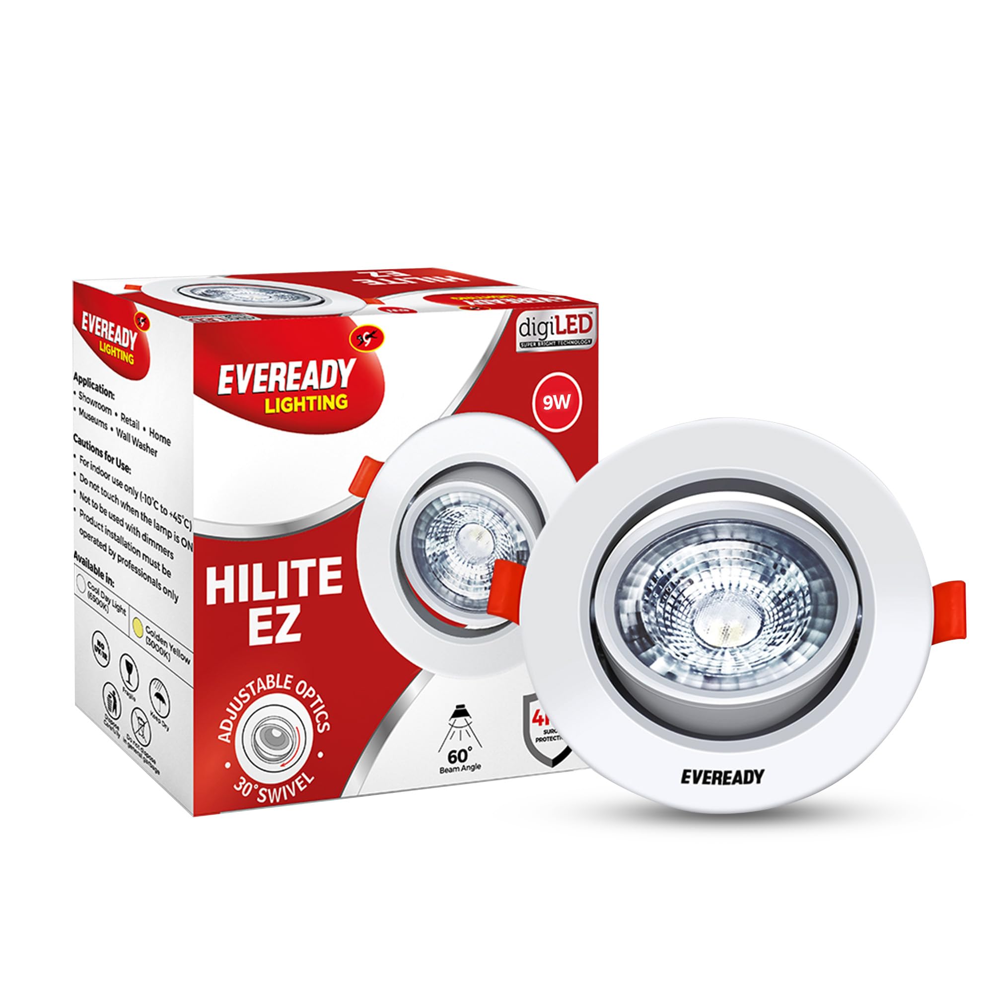 Eveready 9W LED Downlight Hi Lite EZ, Warm White (3000K), Pack of 1-picture-36