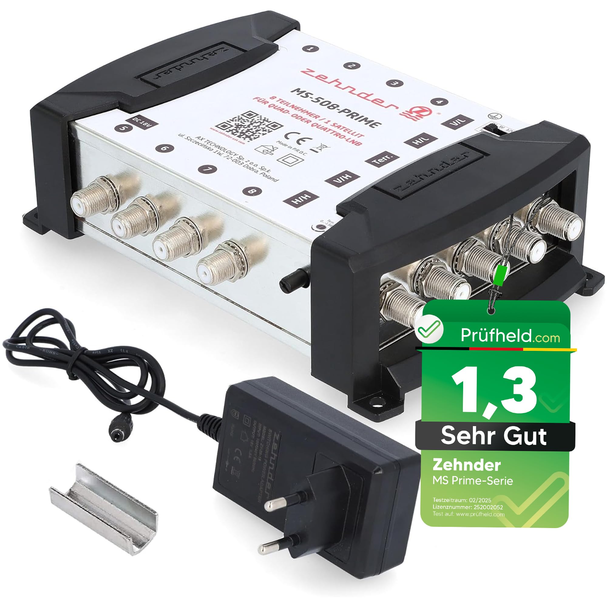 [ Test MOLTO BUONO *] Dieci 5/8 Multiswitch per Quattro & Quad LNB, multiswitch per 1 satellite e 8 partecipanti (TV, ricevitore satellite), distributore digitale HD 4K Matrix satellitare, antenna a