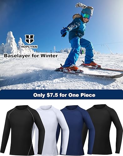 Vista 5 de HOPLYNN Paquete de 4 pantalones de compresión para niños y jóvenes, mallas atléticas, capa base debajo de los pantalones, equipo para deportes
