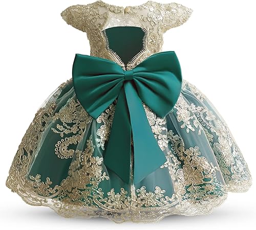 NNJXD - Vestido de princesa de tul con flores, para usar en bodas, para niñas pequeñas y bebés