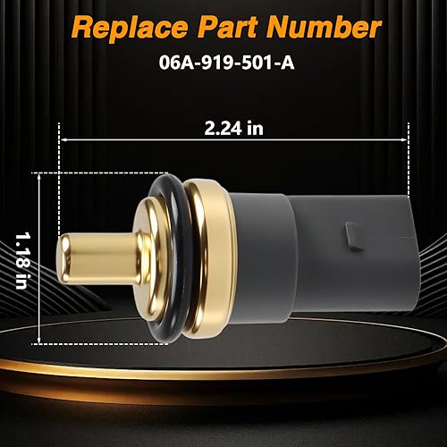 Miniatura 4 de Sensor de temperatura del agua del motor, interruptor térmico ECT compatible con Passat Jetta Golf Reemplazar # 06A919501A