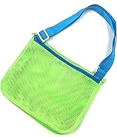 Vista 1 de UTTPLL Bolsa de playa de malla colorida ajustable para niños, bolsa de red de secado rápido para conchas marinas que recolecta arena juguete
