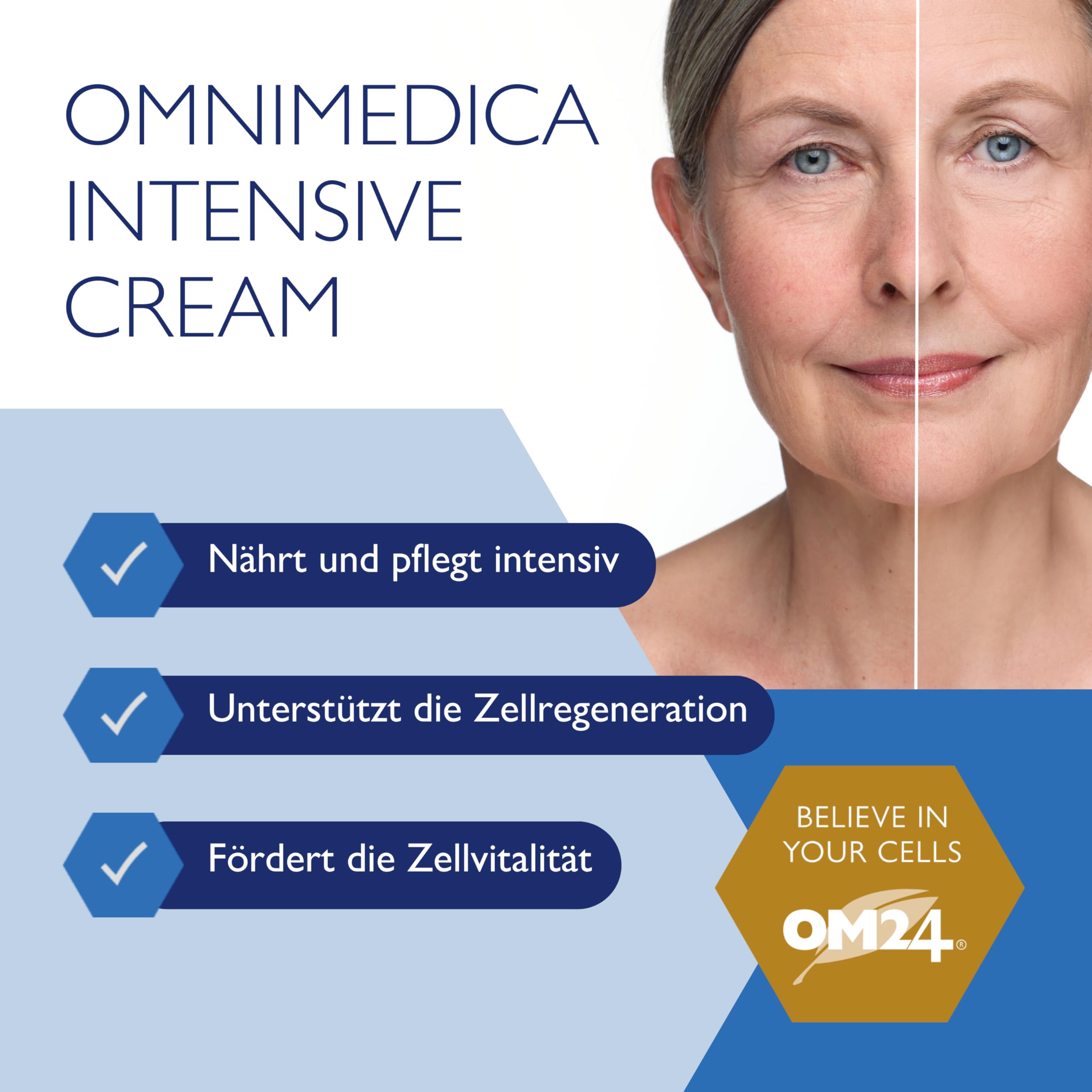 Omnimedica Intensive Cream, 3 in 1, crema per la cura delle macchie pigmentarie e delle rughe, per il corpo e il viso con il super ingrediente OM24-100ml